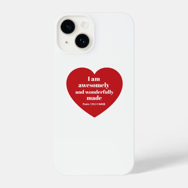 Positive Bible Verse Affirmation Red Heart Cute iPhone Hülle (Rückseite)