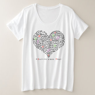 Positive Bilder nur Herzdesign Große Größe T-Shirt