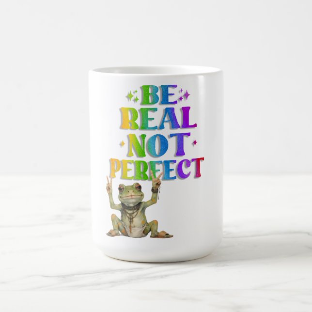 Positive boho frog Hippie  Kaffeetasse (Mittel)
