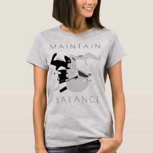 Positive Botschaft "Balance halten" in Grau Schwar T-Shirt