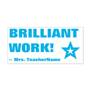 Positive "BRILLIANTE ARBEIT!" Tutor Rubber Briefma Permastempel