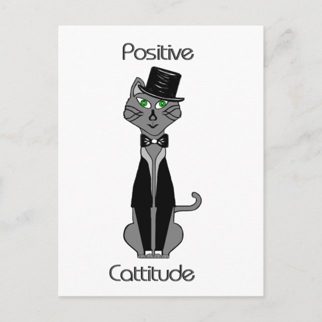 Positive Cattitude Postkarte (Vorderseite)