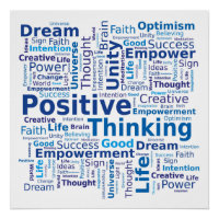 Positive-Denk-Wortwolke - Blau