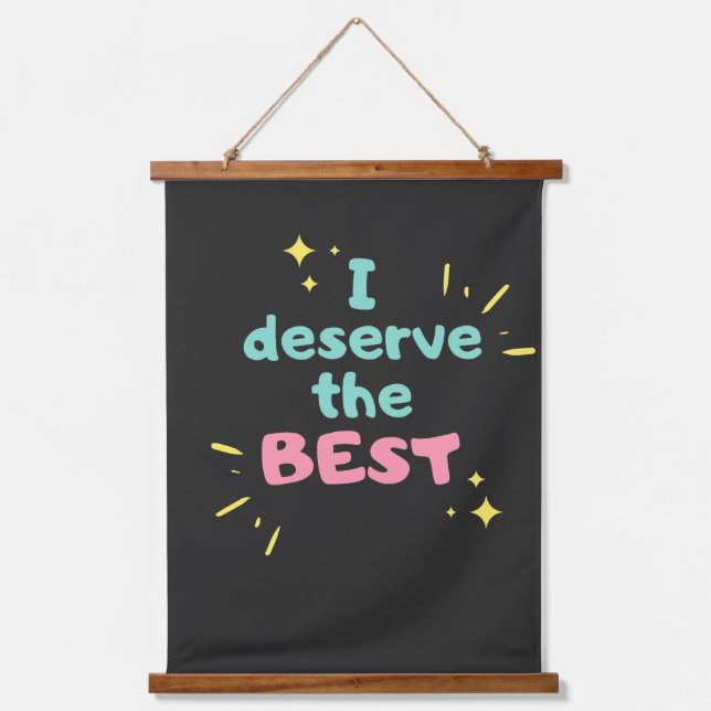 positive Einstellung inspirierende positive Vision Wandteppich Mit Holzrahmen (Vorderseite)