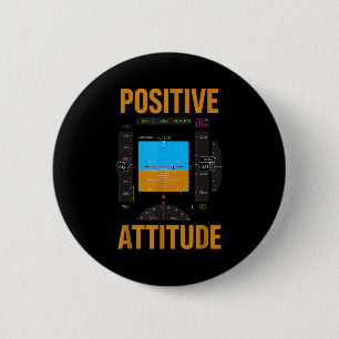 Positive Einstellung lustiger Pilot Aviatik Instru Button