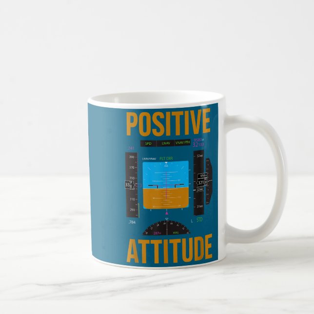 Positive Einstellung lustiger Pilot Luftfahrt Inst Kaffeetasse (Rechts)