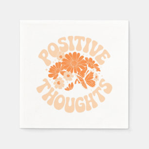 Positive Gedanken - Blume und Schmetterlinge Serviette