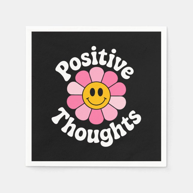 Positive Gedanken - Inspirationsflorale Serviette (Vorderseite)