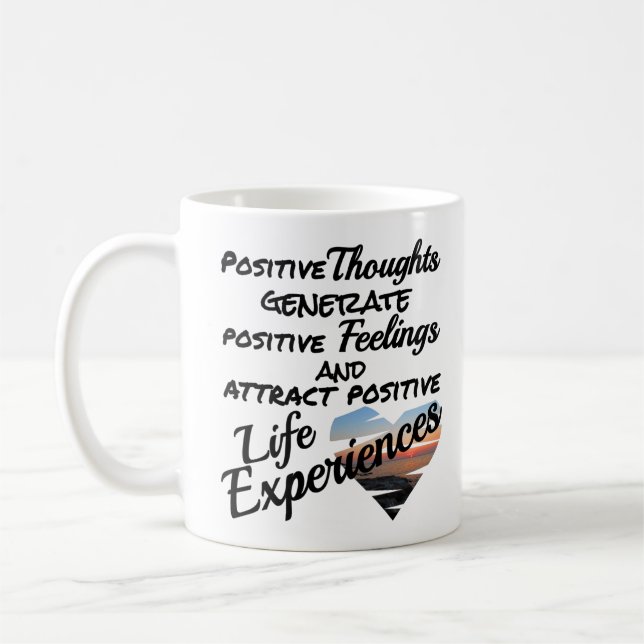 Positive Gedanken Mantra Kaffeetasse (Links)