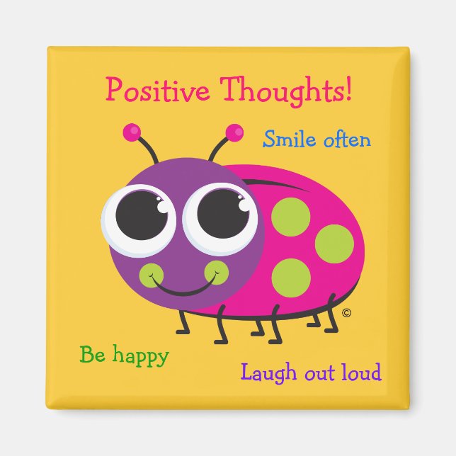 Positive Gedanken - Niedliches Ladybug Magnet (Vorne)