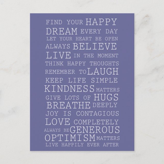 Positive Gedanken Postkarte (Vorderseite)