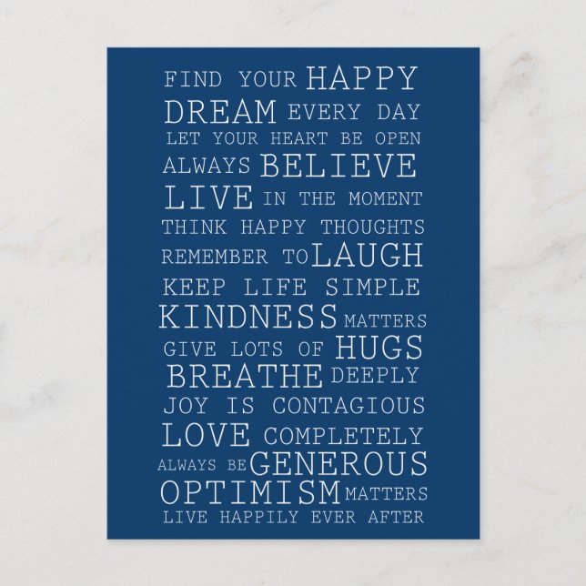 Positive Gedanken Postkarte (Vorderseite)