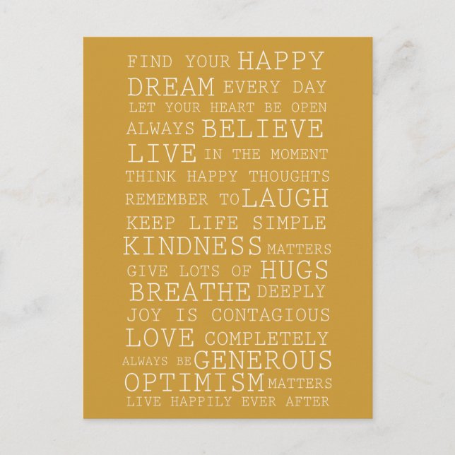 Positive Gedanken Postkarte (Vorderseite)