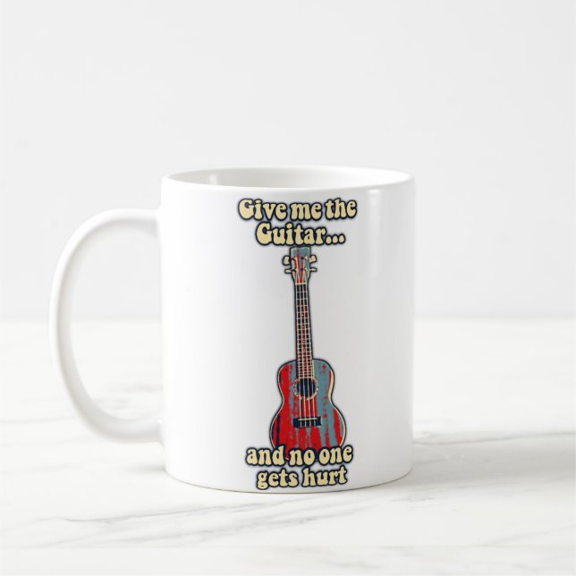 positive Gitarrenwörter für Gitarrenliebhaber Kaffeetasse (Links)