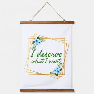 Positive Good Vibes Zitate für das Leben Wandteppich Mit Holzrahmen