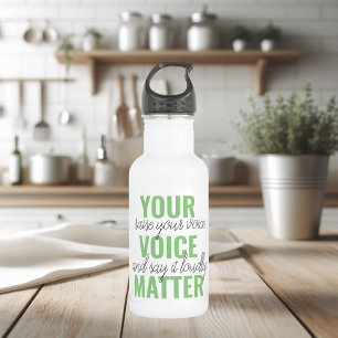 Positive Grün Deine Stimme zählt Motivationszitat Edelstahlflasche