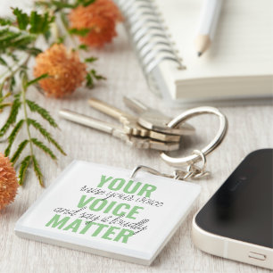 Positive Grün Deine Stimme zählt Motivationszitat Schlüsselanhänger
