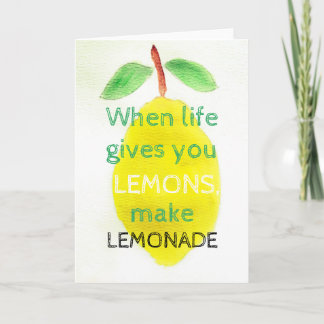 Positive Grußkarte mit Aquarelllemon Karte