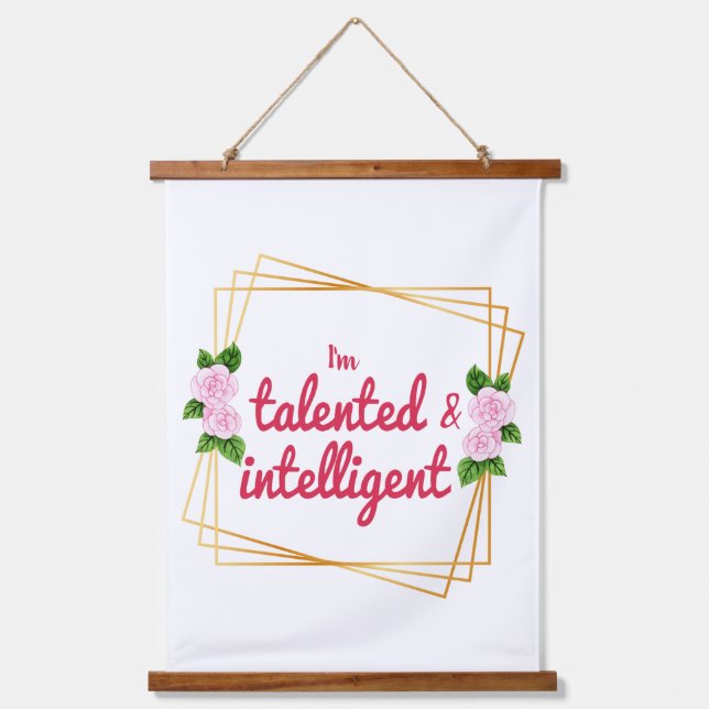 positive Lebensbedingungen und selbstständige Lieb Wandteppich Mit Holzrahmen (Vorderseite)