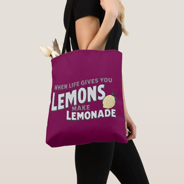Positive Lemonade Quote Aesthetic Canvas Tote Bag (Von Nahem)