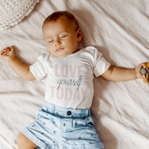 Positive Liebe dich selbst heute Pastell-Rosa Zit Baby Strampler