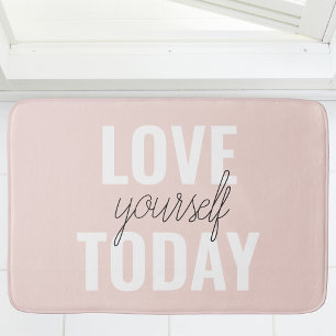 Positive Liebe dich selbst heute Pastell-Rosa Zit Badematte