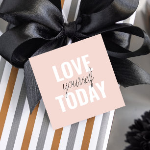 Positive Liebe dich selbst heute Pastell-Rosa Zit Geschenkanhänger