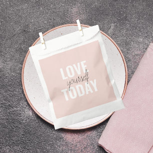 Positive Liebe dich selbst heute Pastell-Rosa Zit Geschenktütchen