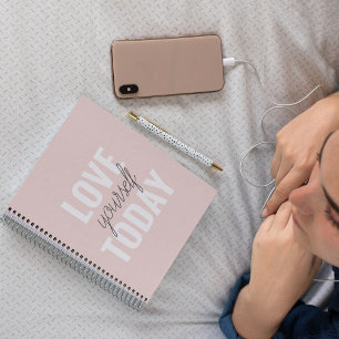 Positive Liebe dich selbst heute Pastell-Rosa Zit Notizblock