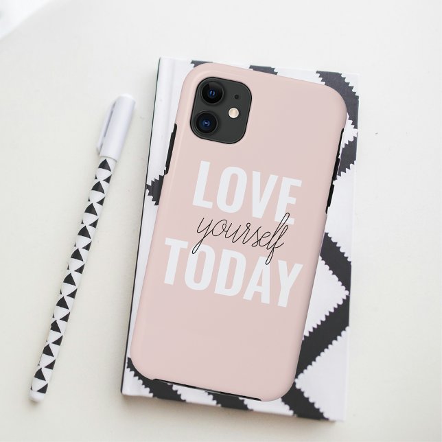 Positive Liebe Sie heute Pastel Pink Zitat Case-Mate iPhone Hülle (Von Creator hochgeladen)