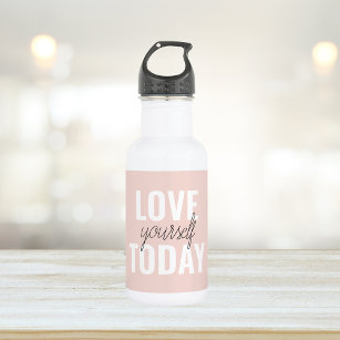 Positive Liebe Sie heute Pastel Pink Zitat Edelstahlflasche