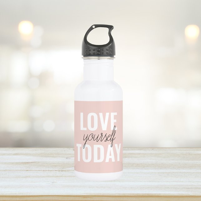 Positive Liebe Sie heute Pastel Pink Zitat Edelstahlflasche (Von Creator hochgeladen)