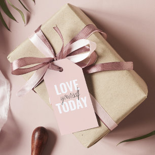 Positive Liebe Sie heute Pastel Pink Zitat Geschenkanhänger