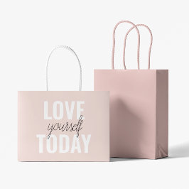 Positive Liebe Sie heute Pastel Pink Zitat Große Geschenktüte