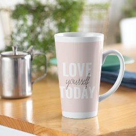 Positive Liebe Sie heute Pastel Pink Zitat Milchtasse