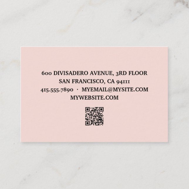 Positive Liebe Sie heute Pastel Pink Zitat Visitenkarte (Rückseite)