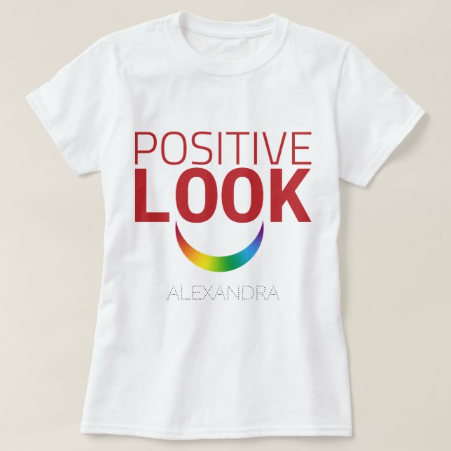 Positive Look Augen Smile Red Rainbow LGBT GAY Nam T-Shirt (Design vorne)