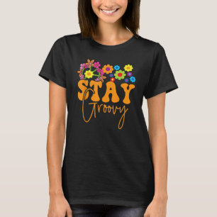 Positive Mind Happy Life Retro Sonnenblume Hippie  T-Shirt
