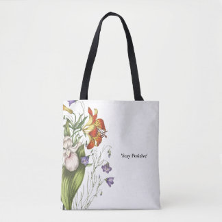 Positive Mindset Vintage Blume Tasche bleibe