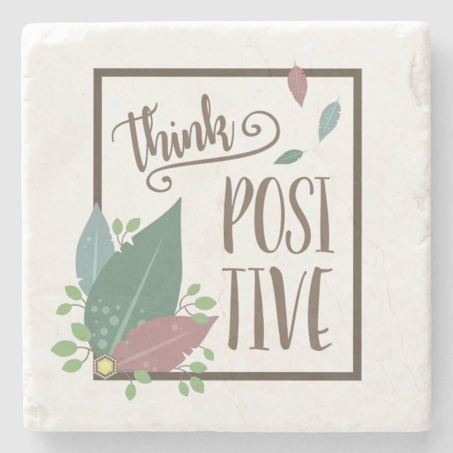 Positive Motivation Federboho Steinuntersetzer (Vorderseite)