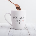 Positive Motivation Sie sind genug Zitat Milchtasse<br><div class="desc">Suchen Sie eine tägliche Erinnerung, dass Sie genug sind? Wir stellen Ihnen unsere Angebote "You Are Enough" vor, mit denen Sie sich positiv motivieren und Ihre Stimmung steigern können, wann immer Sie sie brauchen. Mit diesen inspirierend Produkten können Sie die bestärkende Botschaft der Selbstakzeptanz und Selbstverständlichkeit mit sich führen, wohin...</div>