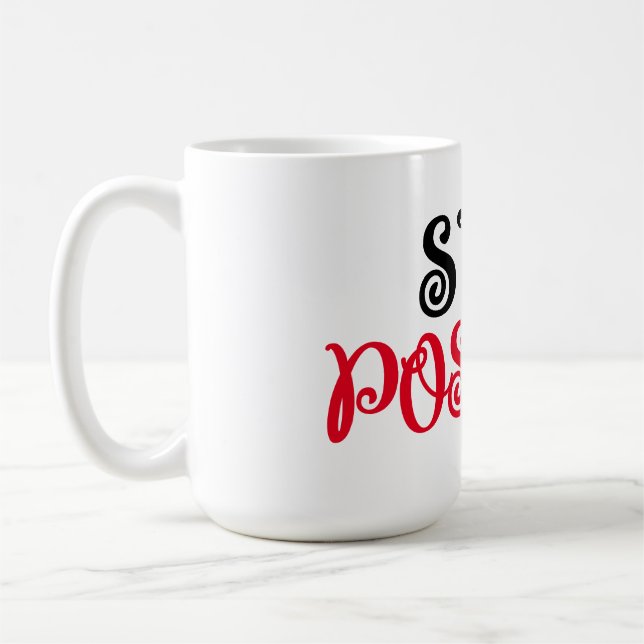 Positive Schwarz-Rot-Typografie bleibe Kaffeetasse (Links)