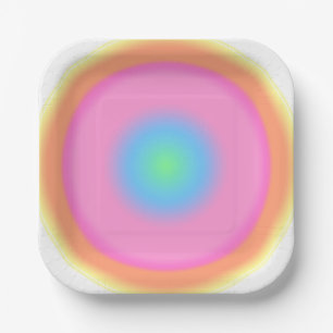 Positive Schwingungen - Farbiger radialer Gradient Pappteller