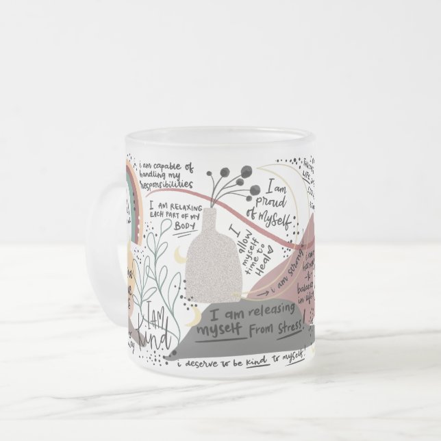 Positive Self Love Affirmations Graphics Mattglastasse (Vorderseite Links)