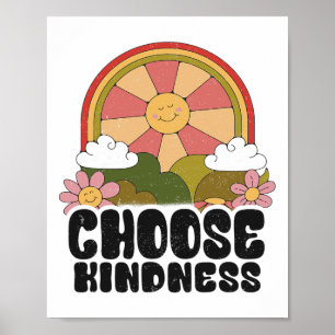 Positive Sun Peace Hippie Wählen Sie Kindness Eart Poster
