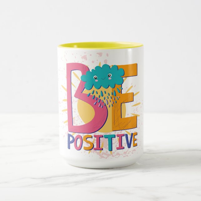 Positive Tasse mit Blume (Zentrum)