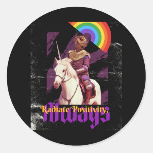 Positive Vibes1 Runder Aufkleber