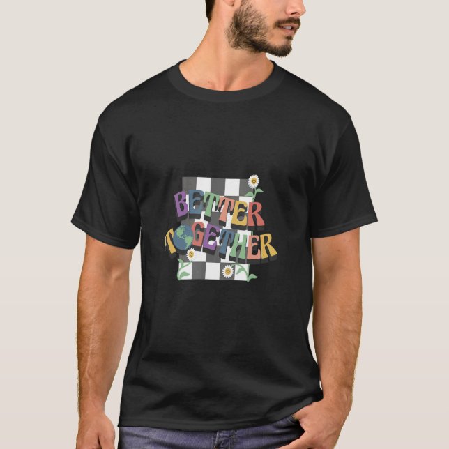 Positive Vibes Better Together Checkered T-Shirt (Vorderseite)