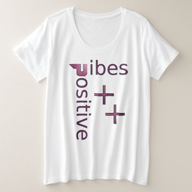 "Positive Vibes"-Design von Maaya Prints Große Größe T-Shirt (Design vorne)