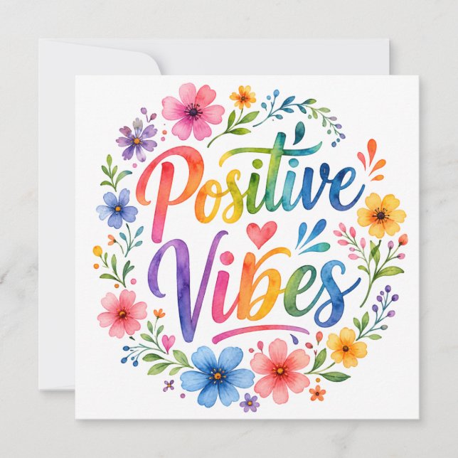 Positive Vibes Einladung (Vorderseite)